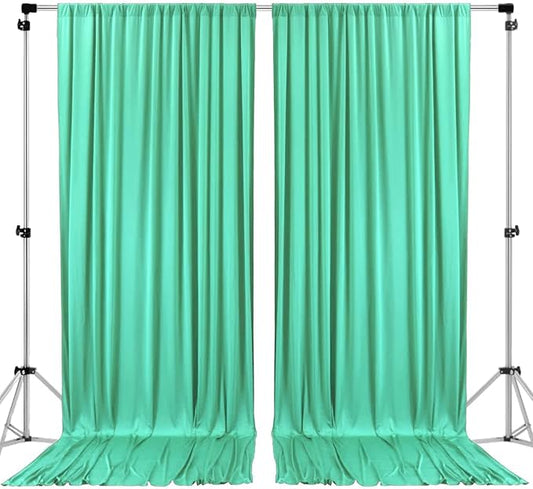 AK TRADING CO. 10 feet x 8 feet IFR Polyester Backdrop Drapes Curtains Panels with Rod Pockets - Wedding Ceremony Party Home Window Decorations - Tiffany