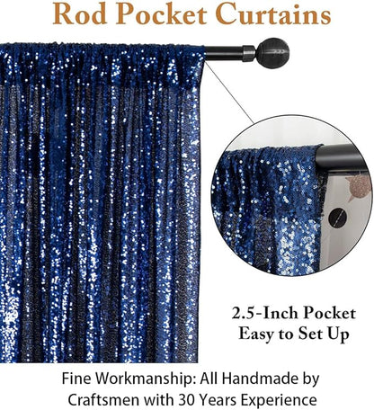 ShiDianYi 4FTX6FT-Navy Blue-Sequin Photo Backdrop, Wedding Photo Booth,Photography Background (Navy Blue)