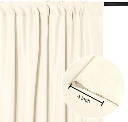 DWCN 10x7 FT Champagne Backdrop Curtains for Parties, Photography Backdrop Drapes with Rod Pockets for Wedding Decorations Stage Birthday Family Gatherings, 2 Panels 5ft x 7ft