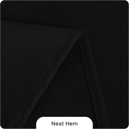 Fitable 8 Pack Round Tablecloths: Stain Resistant Wrinkle Free Circle Table Clothes, Washable Reusable Polyester Table Covers for Wedding Party Birthday Banquet Reception(Black, 120 Inch)
