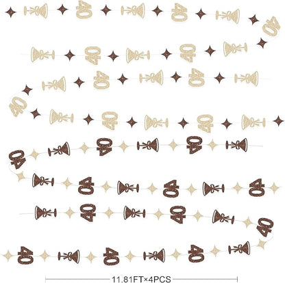 Champagne Gold Brown 40th Birthday Decorations Espresso Martini Garland Streamer Banner Decor for Womens A Tini Bit Older Martini Birthday Cheers to 40 Years Happy 40th Anniversary Bar Party Supplies
