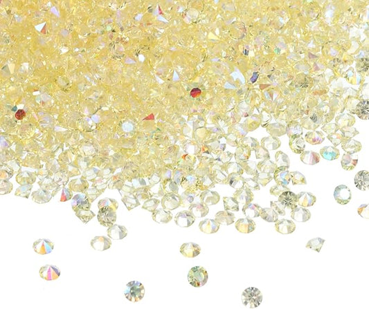 PATIKIL 14000Pcs Wedding Table Scatter Confetti Crystals 3mm Acrylic Diamonds Vase Fillers Gems for Table Centerpiece Decorations Bridal Shower Party, Light Yellow AB
