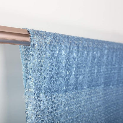 Poise3EHome Baby Blue Sequin Backdrop Curtains,4 Panels 2FTx8FT Glitter Background for Party Birthday Party Baby Shower Wedding Christmas Thanksgiving Holiday Festival Decor