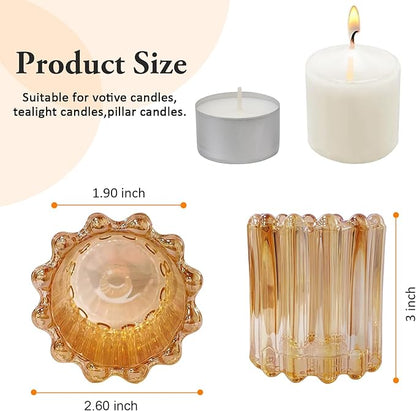 GOLDEAL 24Pcs Gold Glass Votive Candle Holders Tealight Holders Decorative, Tea Candle Holders Bulk,Candlestick for Wedding, Party,Dinner, Home Table Decor.