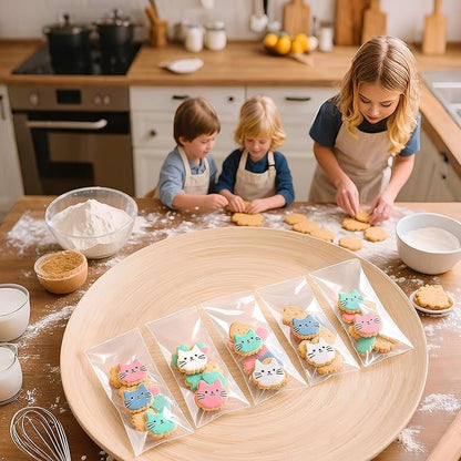 PigPotParty 4"x9" Cellophane Cookie Bags Self Sealing, 200 Pcs Clear Plastic Treat Individual Cookie Bags with seal, Perfect for Goodies, Party Favors, Snacks, Gift Wrapping