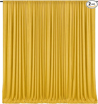 10 x 7 Feet Gold Backdrop Curtain for Partie, Background Curtains for Photoshoot, Birthday, Wedding, Halloween, Thanksgiving, Christmas Day, New Year Party Decorations 5Ft x 7Ft, 2 Panels