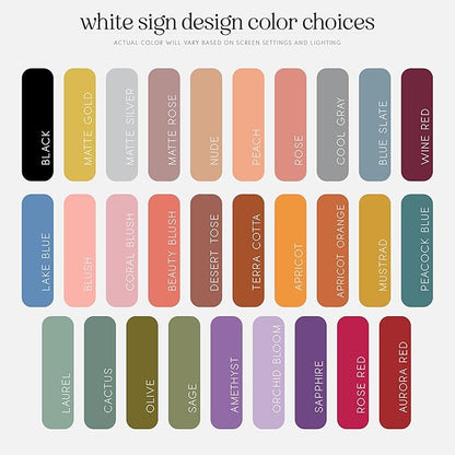 Personalized Wedding Welcome Sign, Customized White Foam Sign for Wedding, 3 Optional Sizes, 29 Design Colors - Wedding Plaque for Welcome Sign, Customizable Wedding Décor