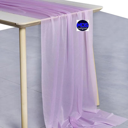 MDS Halloween Chiffon Table Runner - 12 Pack, 29 x 170 Inches, 14ft Each - Sheer Spooky Table Runners for Haunted House Parties, Trick-or-Treat Tables, Witchy Décor, Wedding & Events - Orchid