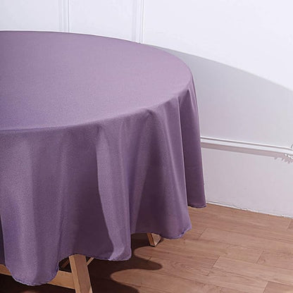 Efavormart Round Tablecloth, 90 Inch Stain & Wrinkle Resistant Washable Table Cloth, Decorative Polyester Fabric Table Cover for Banquet, Wedding, Dining- Amethyst
