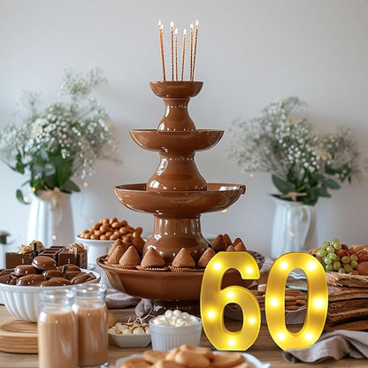 60th Birthday Decorations for Women Men,Happy 60 Birthday Decorations for Centerpieces Table,60 Light Up Numbers Sign Led for Party Backdrop Wall Decor for Wedding Anniversary Home