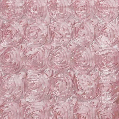 Efavormart 90"x132" Wholesale Rectangle Table Cover Blush Grandiose Rosette 3D Satin Tablecloth for Wedding Party Event