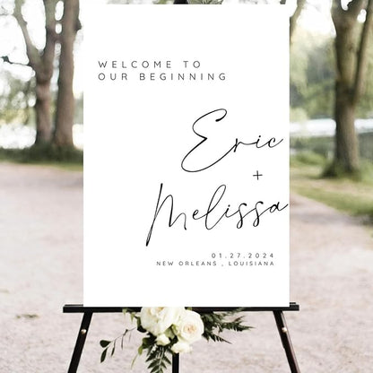 Calligraphy Wedding Welcome Signs, Welcome Sign Wedding, Customized Wedding Welcome Sign, Custom Wedding Welcome Sign