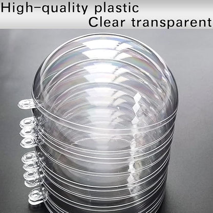 Jishi 10pk Clear Plastic Christmas Ornaments for Crafts Fillable DIY Christmas Ornaments Balls 4 Inch Acrylic Ornaments for Christmas Tree Decorations Hanging Christmas Decorations Home Decor Supplies