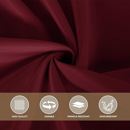 sancua Square Tablecloths 60x60 Inch Burgundy, 2 Pack - Fabric Table Cloth for Square or Round Tables, Washable Polyester Table Cover for Christmas Dinner, Holiday Party, Decorative Display Tables