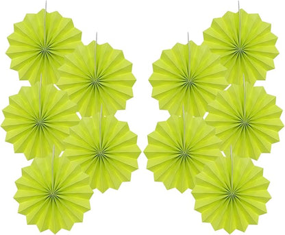Green Graduation Party Decor,Tropical Party Decorations,Emerald Green Party Decorations,Hawaiian Themed Party Decorations,8in Hanging Paper Fans 30 Color DIY Set (Clear Green)
