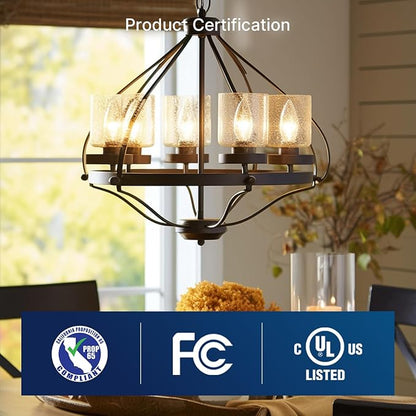 FLSNT 60W Equivalent LED Chandelier Light Bulbs, Dimmable LED B11 E12 Candelabra Base Bulbs, 3000K Warm White, 500LM, 6 Pack