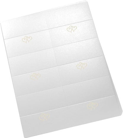 Linked Hearts Printable Place Cards, Ivory (Choose Color), Set of 60 (10 Sheets), Laser & Inkjet Printers - Wedding, Party, Dinner, and Special Events - Made in the USA