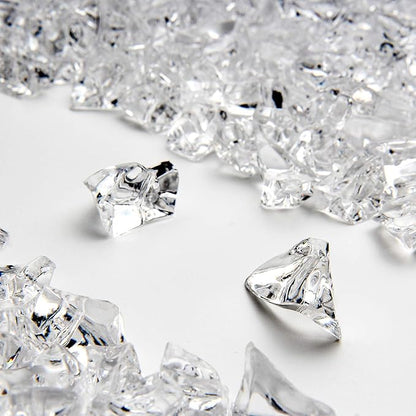 1000Pcs Vase Fillers, Crystal Beads Stones Crafts Small Clear Fake Ice Cubes Acrylic Rock Diamond Stones Clear Rocks Crystals Acrylic for Christmas Decor Home Wedding Birthday Decoration Arts & Crafts