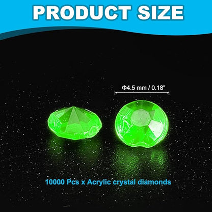PATIKIL 10000 Pcs Wedding Table Scatter Confetti Crystals 4.5mm Acrylic Diamonds Vase Fillers Gems for Table Centerpiece Decorations Party Vase Beads, Grass Green