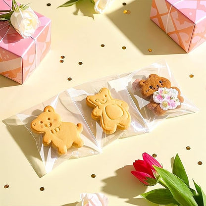 PigPotParty 2"x3" Cellophane Cookie Bags Self Sealing, 200 Pcs Clear Plastic Treat Individual Cookie Bags with seal, Perfect for Goodies, Party Favors, Snacks, Gift Wrapping