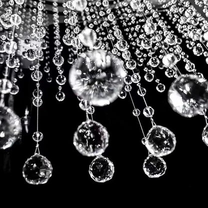 Crystal Beaded String Clear Glass Beads Garland Strands Hanging Wedding Arch Decor Curtain Chandelier Christmas Tree Ornaments Door String Beaded Drapes Decoration Accessories(3.3 Feet 5pcs)