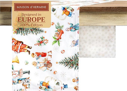 Maison d' Hermine Table Runner 100% Cotton Double Layer Table Runners 108 inches Long for Thanksgiving Christmas Decorations Home Kitchen Dining Party Wedding (Chromo, 14.5" x 108")
