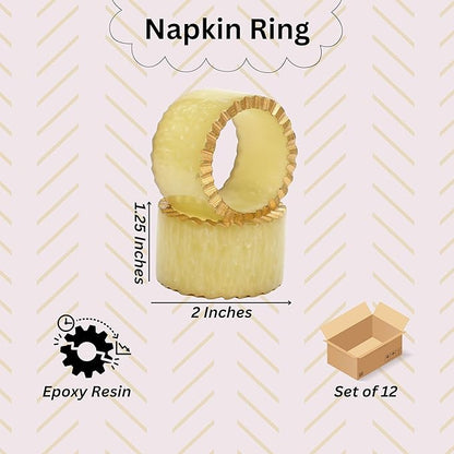 Epoxy Resin Napkin Rings Set of 12 - Handmade Dining Napkin Holder Classic, Everyday, Thanksgiving, Holiday, Christmas, Festive, Party, Gift, Farmhouse Décor (Green) - CLEENTABLE