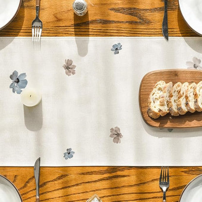 Artoid Mode Brown Poppy Floral Leaves Spring Table Runner, Seasonal Summer Kitchen Dining Table Decoration for Home Party Decor 13x36 Inch