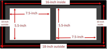 Creative Picture Frames 8X18Bk-B Black Horizontal Double Diploma Frame With 2 Opening Black Matting | Holds 2-6X8-Inch Documents With Installed Wall Hanger