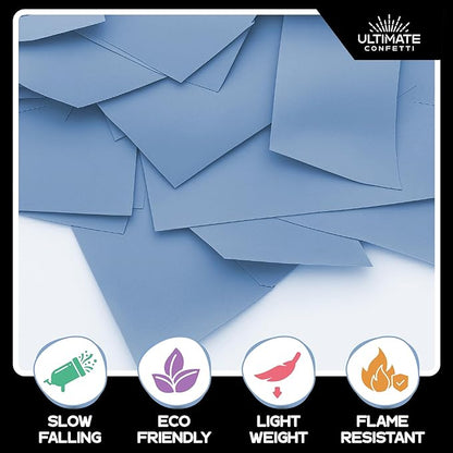 Ultimate Confetti, Baby Blue Biodegradable Confetti - Rectangular Flame-Resistant Tissue Paper Confetti for Cannon and Launcher use – Best for Gender Reveal, Parties, and Concerts - 20 lb, 320 oz