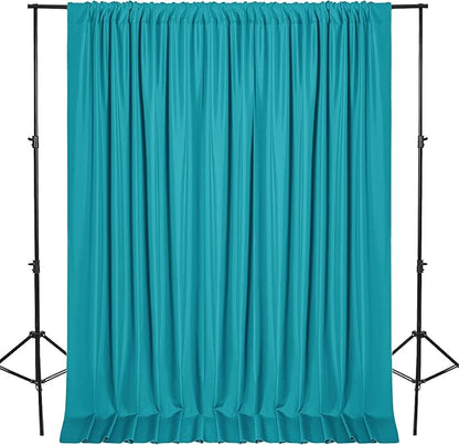 DWCN 10x7 FT Backdrop Curtains for Parties, Photography Backdrop Drapes with Rod Pockets for Wedding Decorations Stage Birthday Family Gatherings, 2 Panels 5ft x 7ft, Turquoise