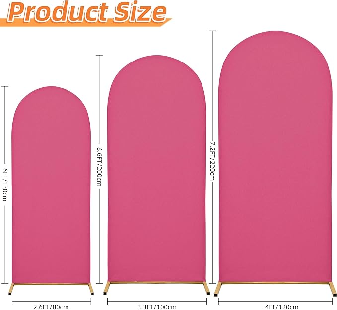 Wedding Arch Cover 6.6FT Arch Backdrop Cover Spandex Fitted Arch Cover for Round Top Chiara Backdrop Stand Covers for Wedding Birthday Party Baby Shower Banquet Ceremony Decoration