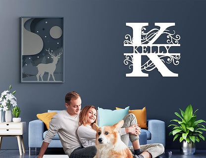 Custom Metal Name Sign | Split Letter Monogram Wall Decor | Personalized Family Name Sign | Personalized Anniversary Wedding Gift | Outdoor Metal Art | Housewarming Gift