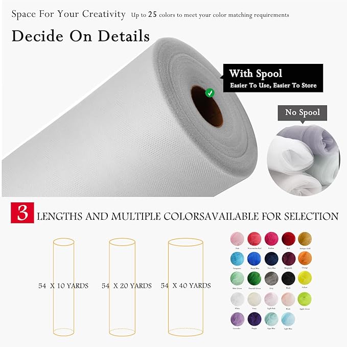 Light Pink Tulle Fabric Rolls 54 Inch by 10 Yards Fabric Tulle Bolt for Wedding Decorations Bouquet Wrapping DIY Tutu Baby Shower Table Skirt Birthday Party Craft Supplies
