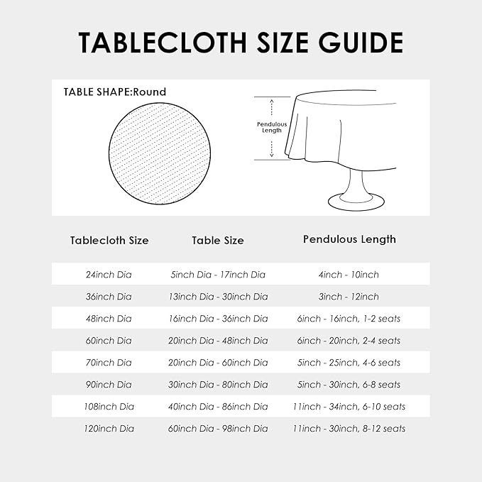 Small Round Black Tablecloth 36 Inch Polyester Fabric Washable Table Cover Decorative Wrinkle Resistant Solid Color Table Cloth for Kitchen Dinning Party Wedding Camping
