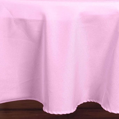 Efavormart Round Tablecloth, 90 Inch Stain & Wrinkle Resistant Washable Table Cloth, Decorative Polyester Fabric Table Cover for Banquet, Wedding, Dining- Pink