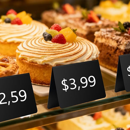 4" x 3" Mini Chalkboard Signs for Food, 28 Pack Mini Table Chalkboard Signs for Buffet, Reusable Drink and Food Signs for Buffet Display, Party and Bakery