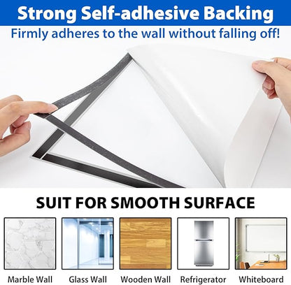 20 Pack Magnetic Sign Holder 8.5 x 11, Self-Adhesive Magnetic Picture Frame & Document Holder for Wall, Door, Fridge, Glass - Double-Sided Magnetic Frame for Poster & Paper Display (Silver)