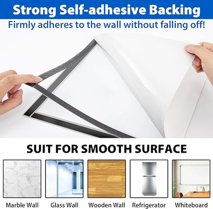 10Packs Magnetic Sign Holder 8.5 x 11, Self Adhesive Display Picture Frame with Magnetic Frame and Clear PVC for Office Store Home Door Window Refrige Magnetic Paper Holder, Silver