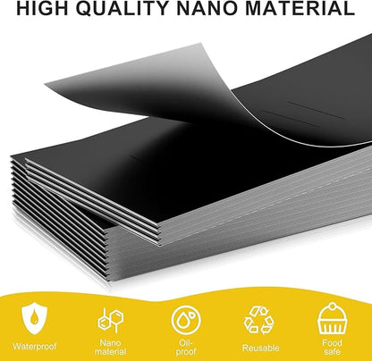 Polymer Material Reusable Napkin Band, Glue-Free Tear-Proof Water Resistant Oil-Proof Napkin Bands Set of 100(Front Black Color and Back White), 6 Adjustable Sizes Napkin Rings