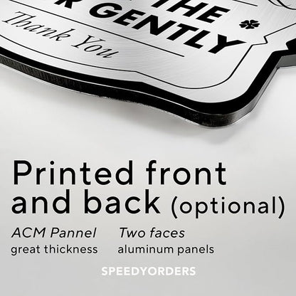 SPEEDYORDERS Custom Metal Signs, Personalized Aluminum Signs, 36x24 In, Brushed Silver, Words & Quotes, Home Decor, Business Signage
