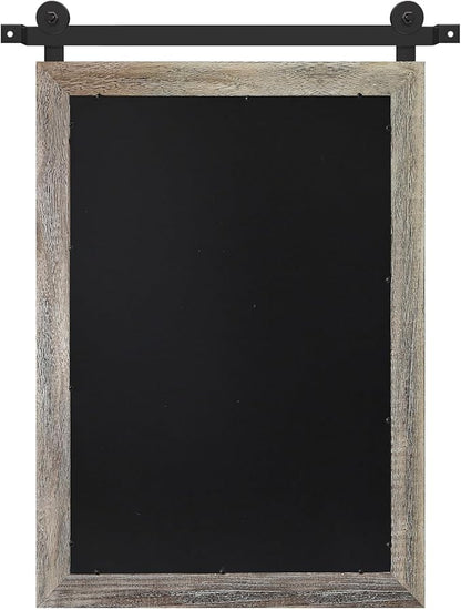 COGOOD Farmhouse Barn Door Mirror - 21 x 30 Rustic Wood Framed Wall Mirror for Bathroom, Living Room, Entryway Wall Decor (Yellow White)