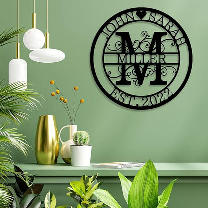 Custom Metal Sign - Personalized Name Sign - Family Sign - Outdoor Metal Wall Art Home Decor - Personalized Gift for Couple - Anniversary Wedding Gift