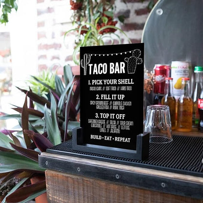 5 Pack 8x10 Inch Black Acrylic Signs Blanks, DIY 8x10 Blank Black Acrylic Sheet Sign 1/8 inch Thick for Wedding Party Table Sign, Wood Stand Not Included