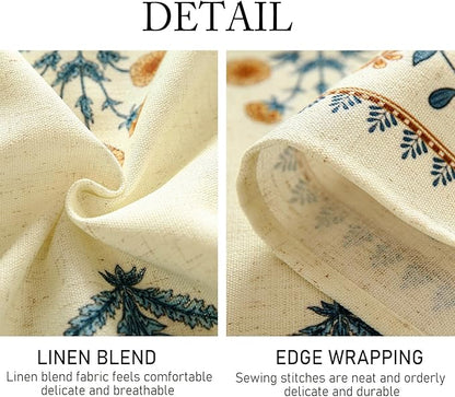 ISAENNE Designer French Pale Yellow Small Round Tablecloth,Linen Floral Table Cloth,Wrinkle Resistant Decor Tablecloths for Dining Thanksgiving Banquet Kitchen Party,Diameter 55"-Estevan A