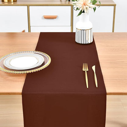 Farmhouse Chocolate Table Runner Dining Table Runners 60 Inches Long Coffee Table Runner for Dresser Living Room Bedroom Holiday Party Banquet 12X60 Inch