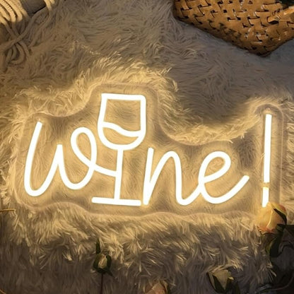 Acrylic Wine Neon Sign for Wall or Window Background Decor,LED Dimmable Bar Neon Decorative Cocktails Light Handmade Art Lamp for Home Pub Wedding Party Bar Studio,Warm White,5V USB Powered