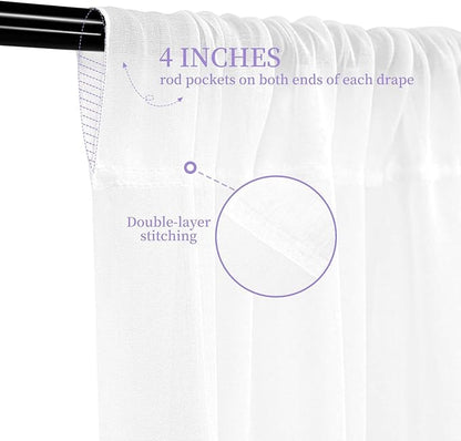 6 Panels White Ceiling Drapes for Wedding, 5ftx30ft Ceiling Drapes Cheesecloth Sheer Fabric Curtain Wedding Arch Draping Fabric Romantic Ceiling Decorations for Wedding Party Ceremony Stage