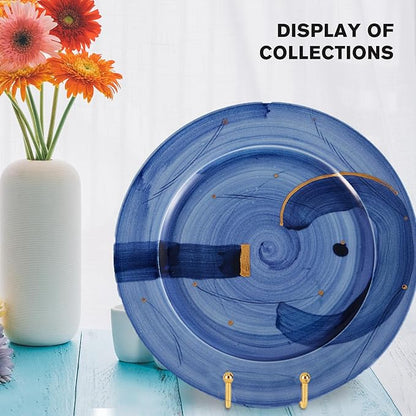Decolore 8 inch 3 Pack Gold Plate Stands Table Top Easels Plate Holder Display Stands for Picture, Decorative Plate, Book, Photo Easel, Artistic Work