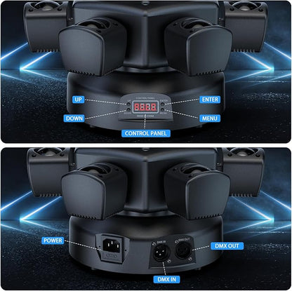 120W DJ Light Moving Head 6 Arms Stage Lights with Mixed Lighting Effects,DJ Stage Lighting for Party Disco Club Wedding Bar